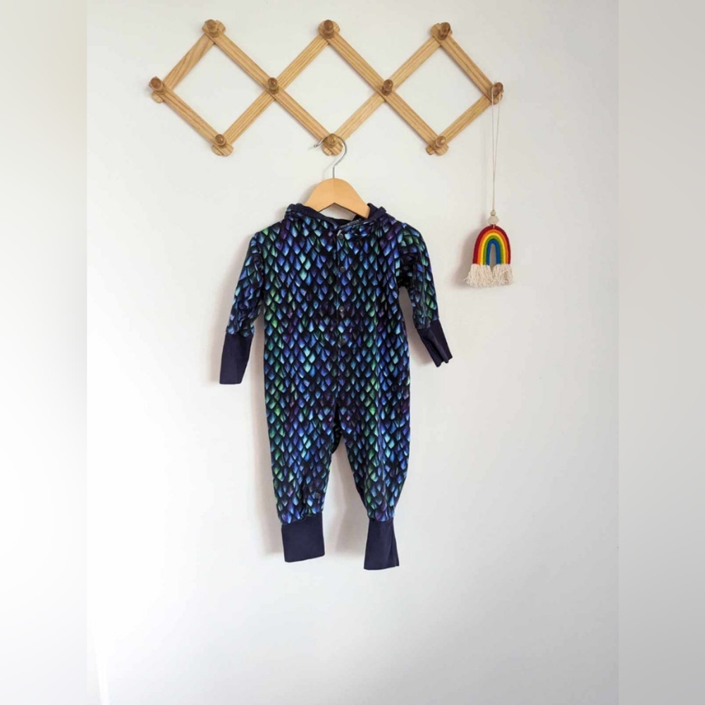 Eko With Love Hooded Dragon Romper with Bib (6-18)